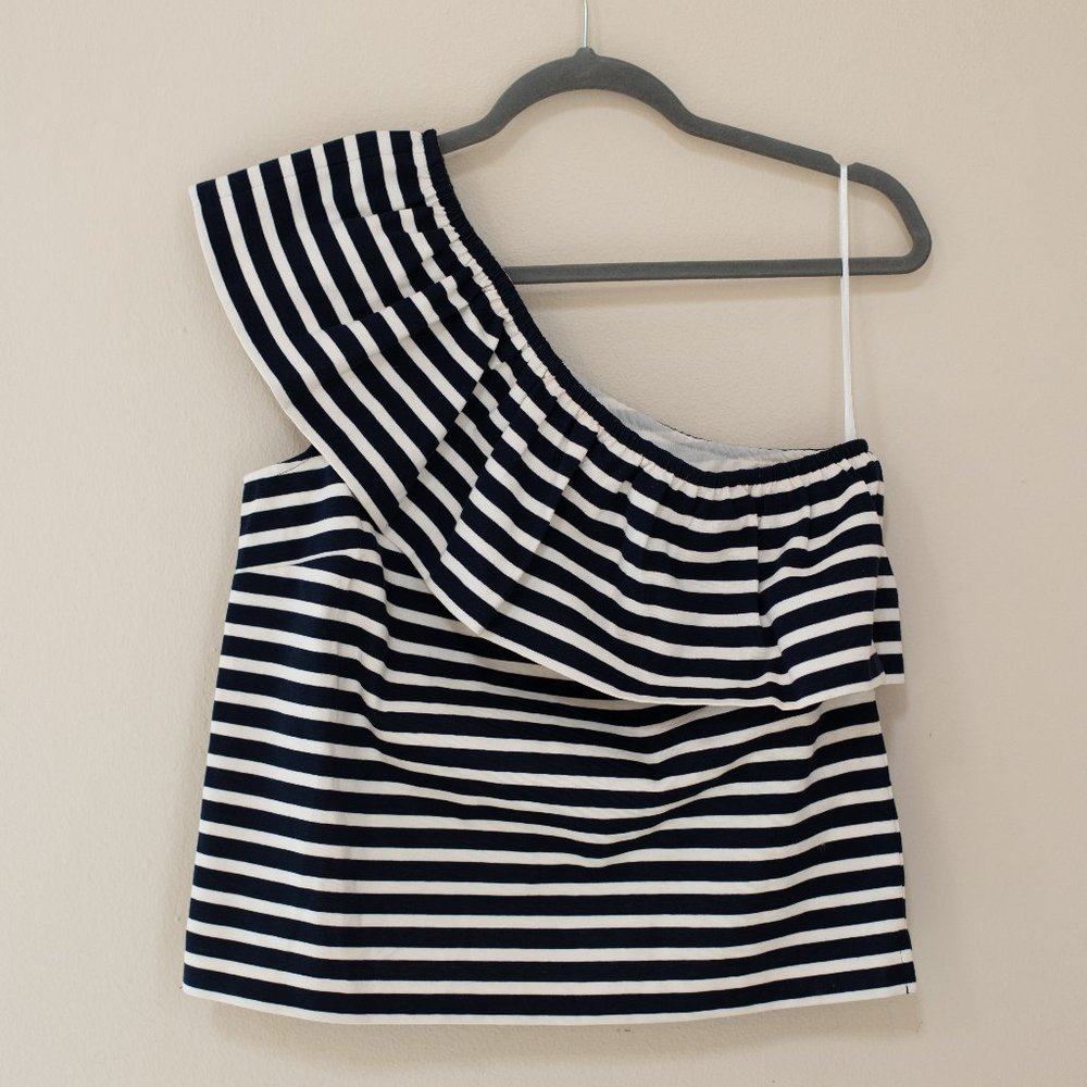 J. Crew One Shoulder Ruffle Top NWOT